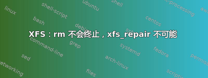 XFS：rm 不会终止，xfs_repair 不可能