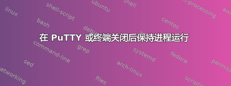 在 PuTTY 或终端关闭后保持进程运行