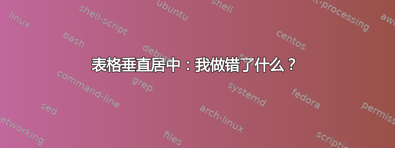 表格垂直居中：我做错了什么？