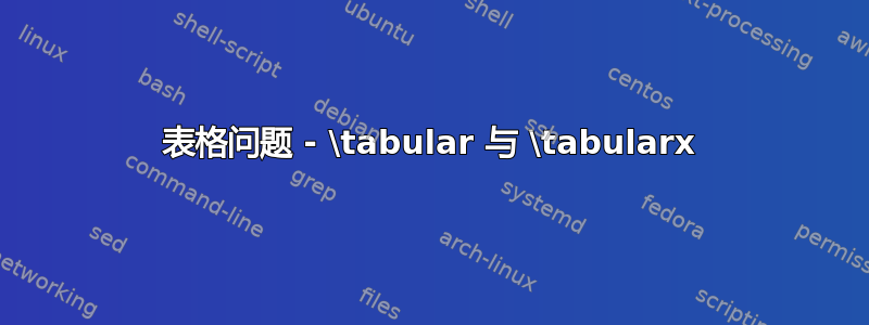 表格问题 - \tabular 与 \tabularx