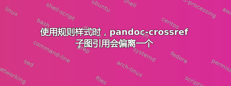 使用规则样式时，pandoc-crossref 子图引用会偏离一个