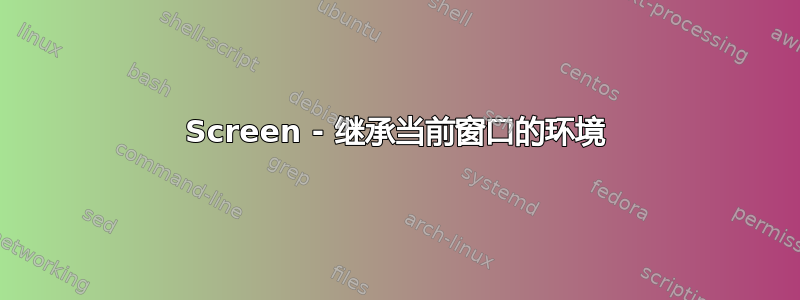 Screen - 继承当前窗口的环境