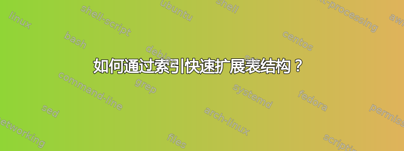 如何通过索引快速扩展表结构？