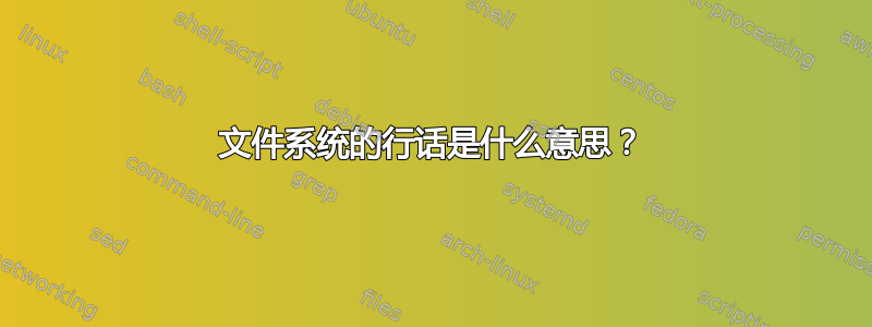 文件系统的行话是什么意思？