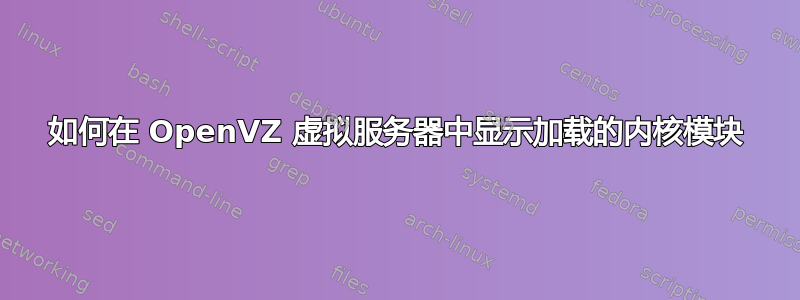 如何在 OpenVZ 虚拟服务器中显示加载的内核模块