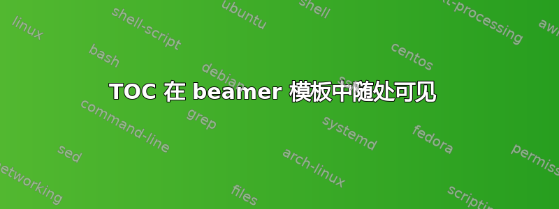 TOC 在 beamer 模板中随处可见 