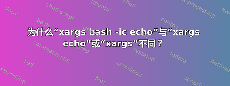 为什么“xargs bash -ic echo”与“xargs echo”或“xargs”不同？