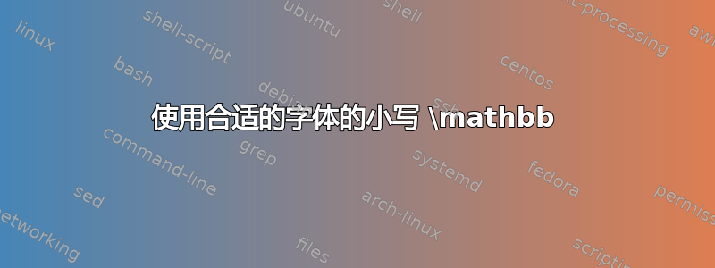 使用合适的字体的小写 \mathbb