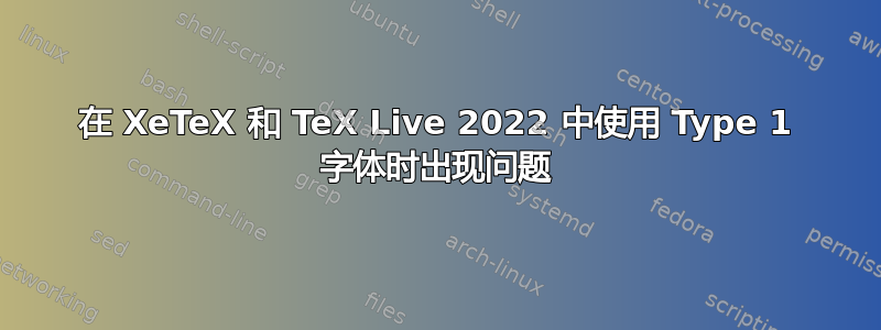 在 XeTeX 和 TeX Live 2022 中使用 Type 1 字体时出现问题