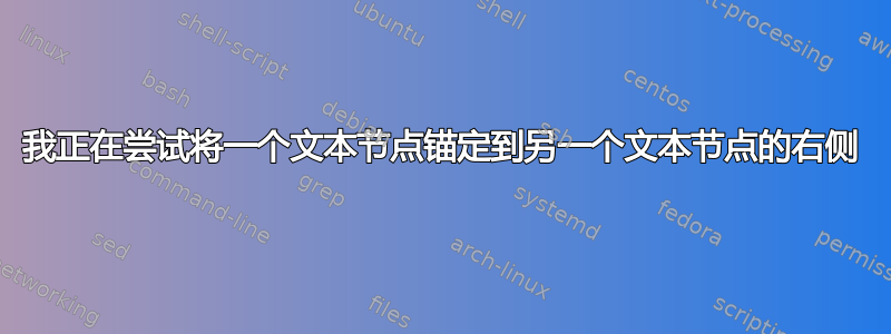 我正在尝试将一个文本节点锚定到另一个文本节点的右侧