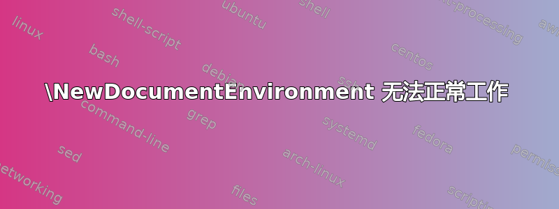 \NewDocumentEnvironment 无法正常工作