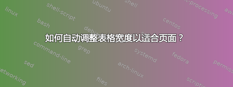 如何自动调整表格宽度以适合页面？