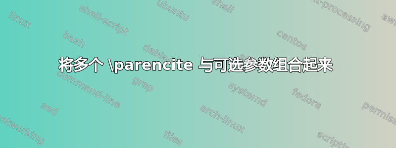 将多个 \parencite 与可选参数组合起来