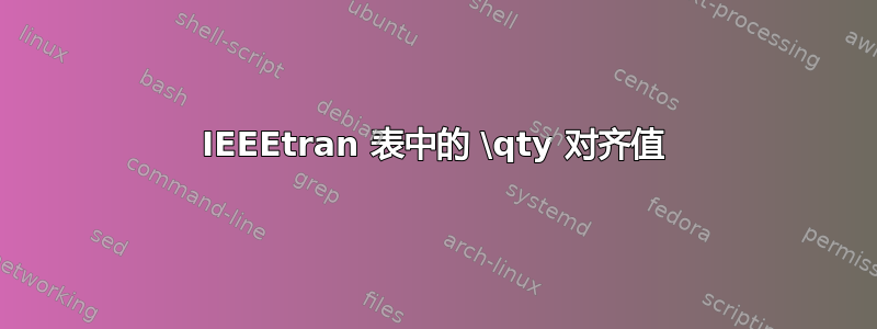 IEEEtran 表中的 \qty 对齐值