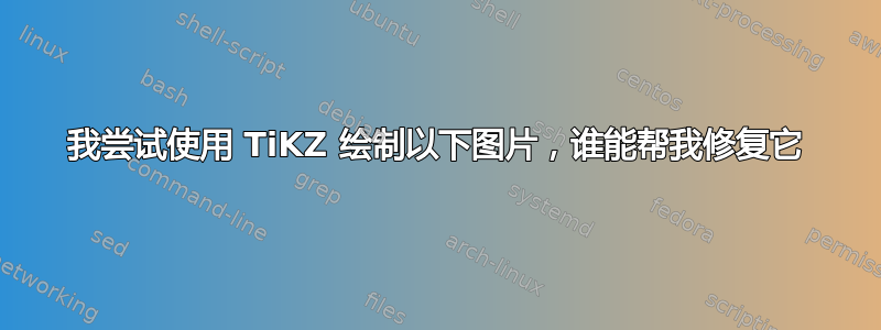 我尝试使用 TiKZ 绘制以下图片，谁能帮我修复它