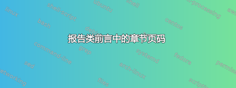 报告类前言中的章节页码