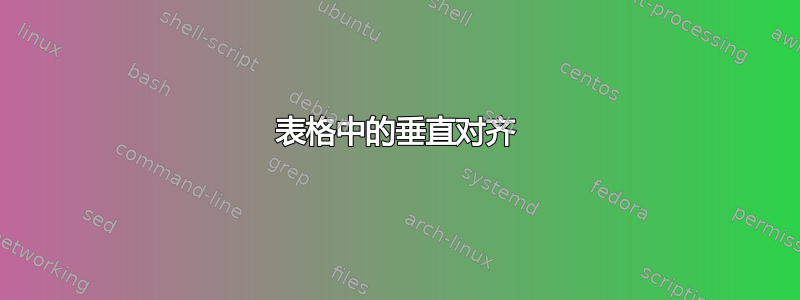 表格中的垂直对齐