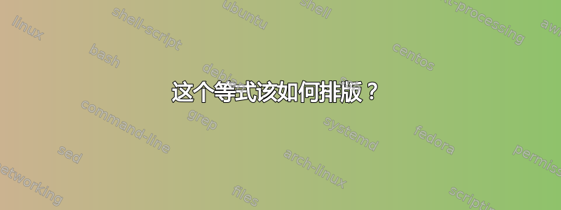 这个等式该如何排版？