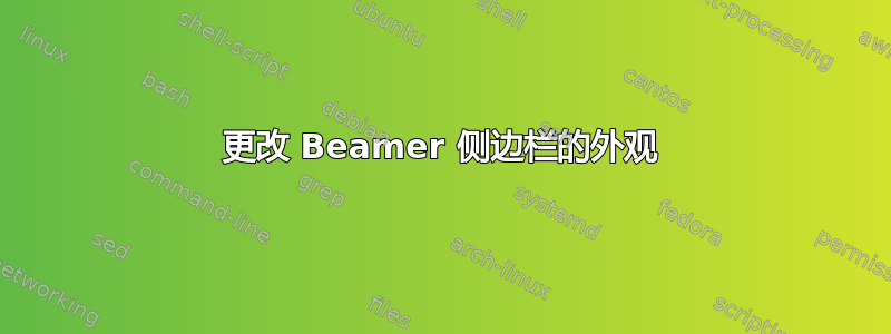 更改 Beamer 侧边栏的外观