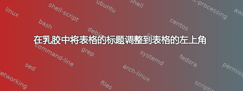 在乳胶中将表格的标题调整到表格的左上角