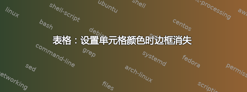 表格：设置单元格颜色时边框消失