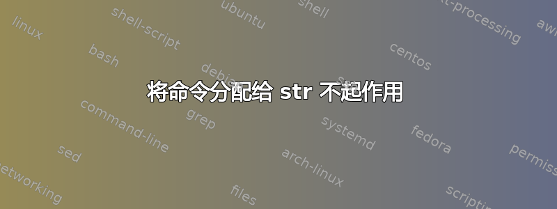 将命令分配给 str 不起作用