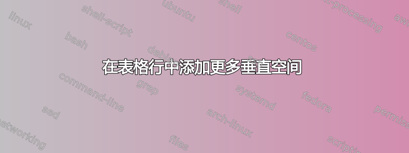 在表格行中添加更多垂直空间