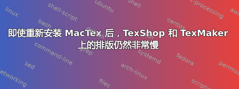 即使重新安装 MacTex 后，TexShop 和 TexMaker 上的排版仍然非常慢