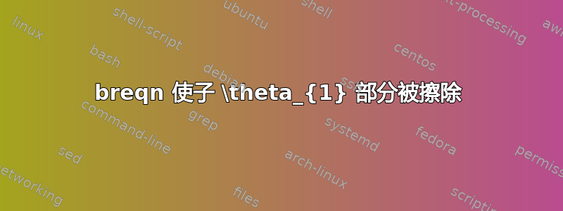 breqn 使子 \theta_{1} 部分被擦除