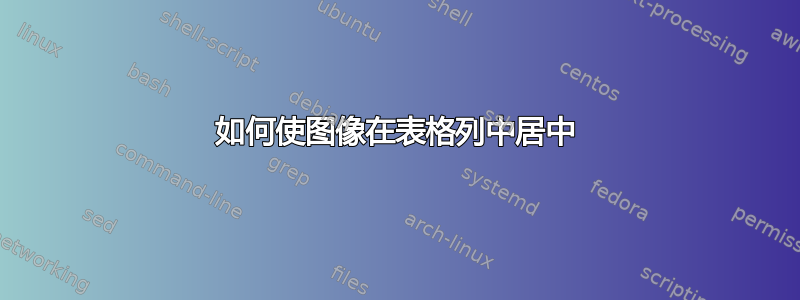 如何使图像在表格列中居中