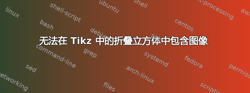 无法在 Tikz 中的折叠立方体中包含图像