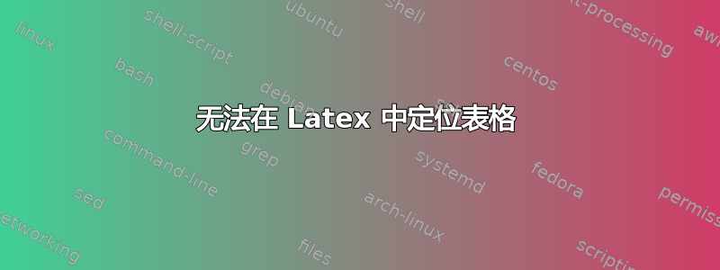 无法在 Latex 中定位表格