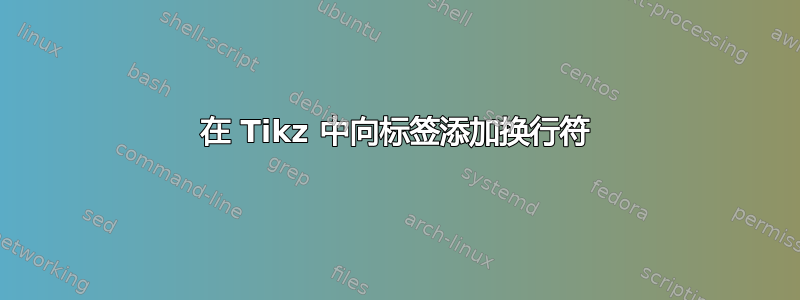 在 Tikz 中向标签添加换行符