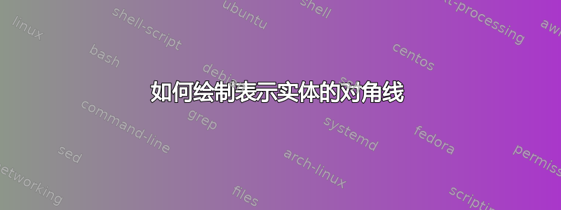 如何绘制表示实体的对角线