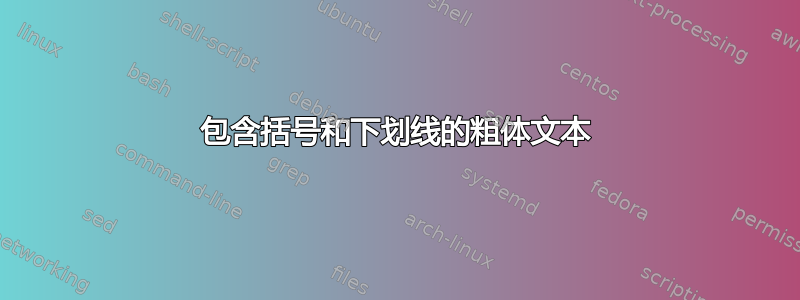 包含括号和下划线的粗体文本