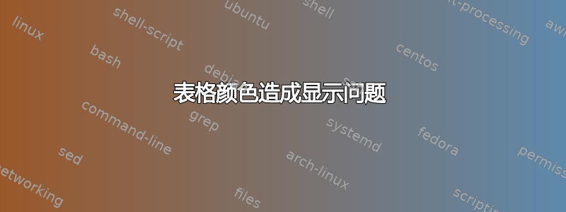 表格颜色造成显示问题