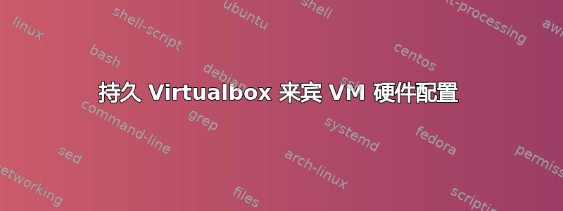 持久 Virtualbox 来宾 VM 硬件配置