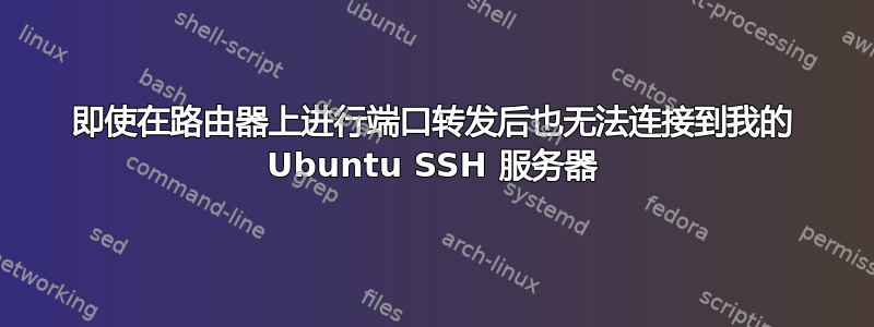 即使在路由器上进行端口转发后也无法连接到我的 Ubuntu SSH 服务器