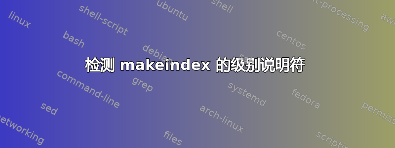 检测 makeindex 的级别说明符