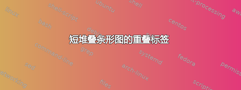 短堆叠条形图的重叠标签