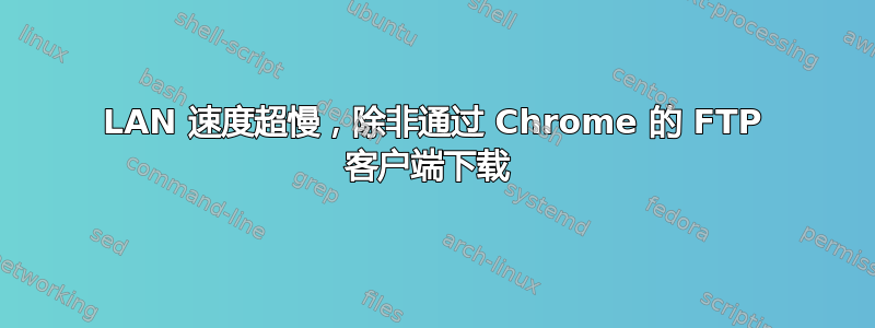 LAN 速度超慢，除非通过 Chrome 的 FTP 客户端下载 