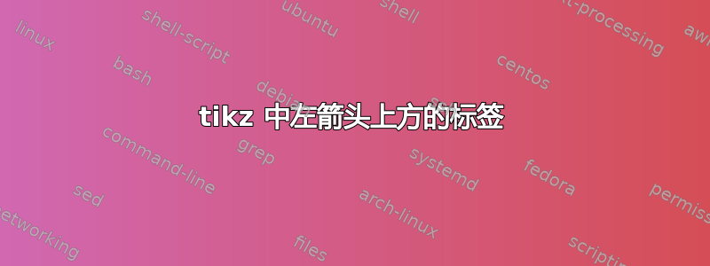 tikz 中左箭头上方的标签