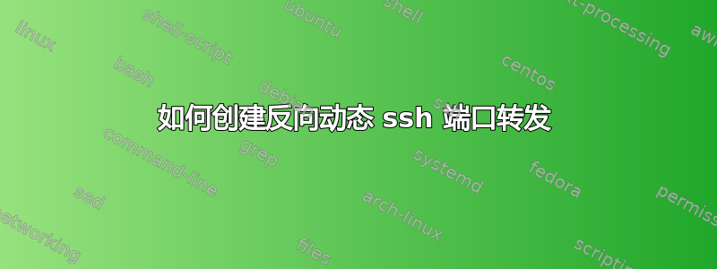 如何创建反向动态 ssh 端口转发