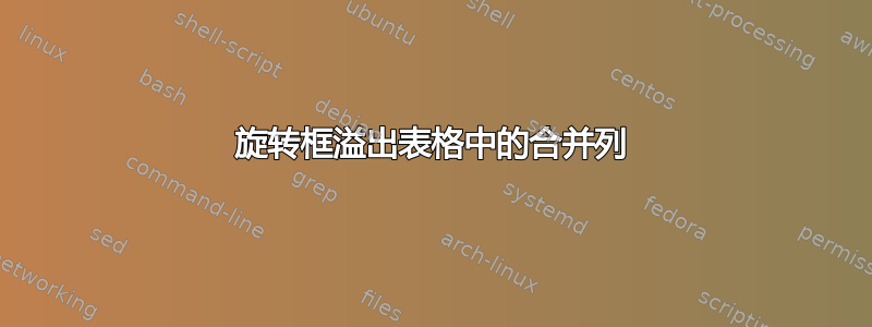 旋转框溢出表格中的合并列