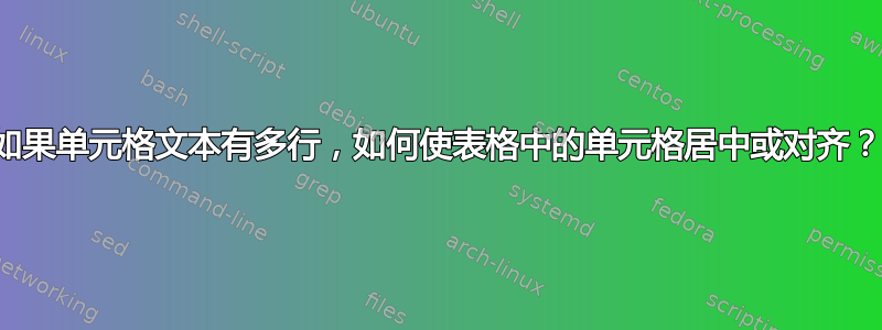 如果单元格文本有多行，如何使表格中的单元格居中或对齐？