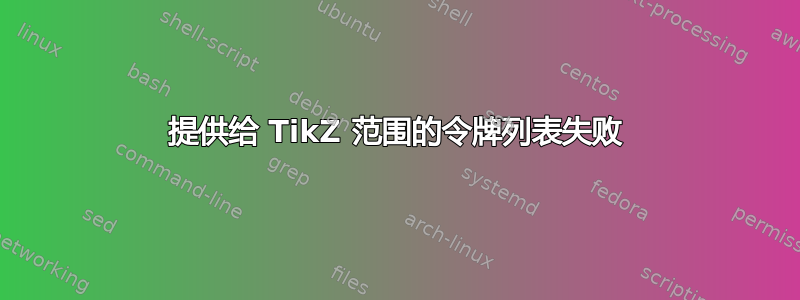 提供给 TikZ 范围的令牌列表失败