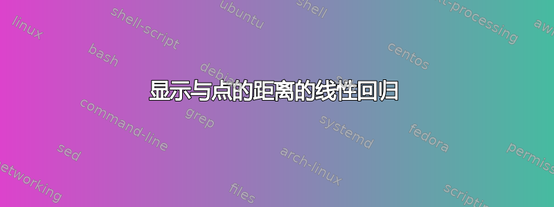 显示与点的距离的线性回归