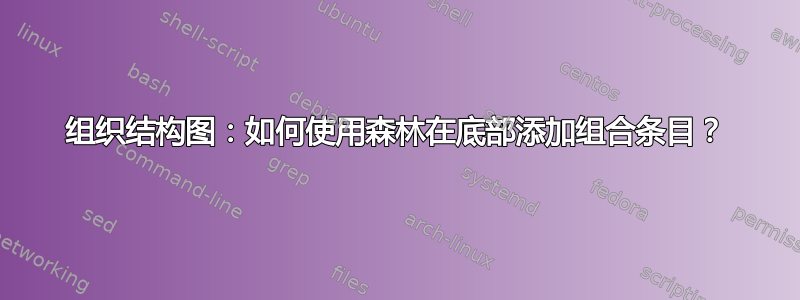 组织结构图：如何使用森林在底部添加组合条目？