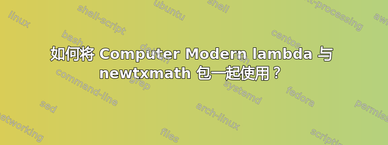 如何将 Computer Modern lambda 与 newtxmath 包一起使用？