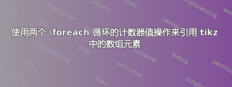 使用两个 \foreach 循环的计数器值操作来引用 tikz 中的数组元素